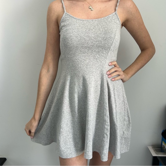 Grey Cotton Skater Dress / Size Small - Picture 1 of 3